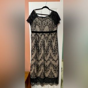 Black Lace Dress with Cap Sleeves